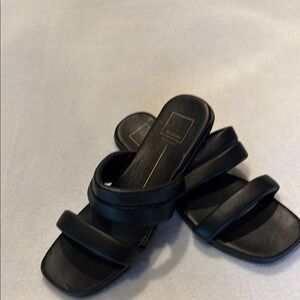 Dolce Vita Black Leather Slides. Like new!!